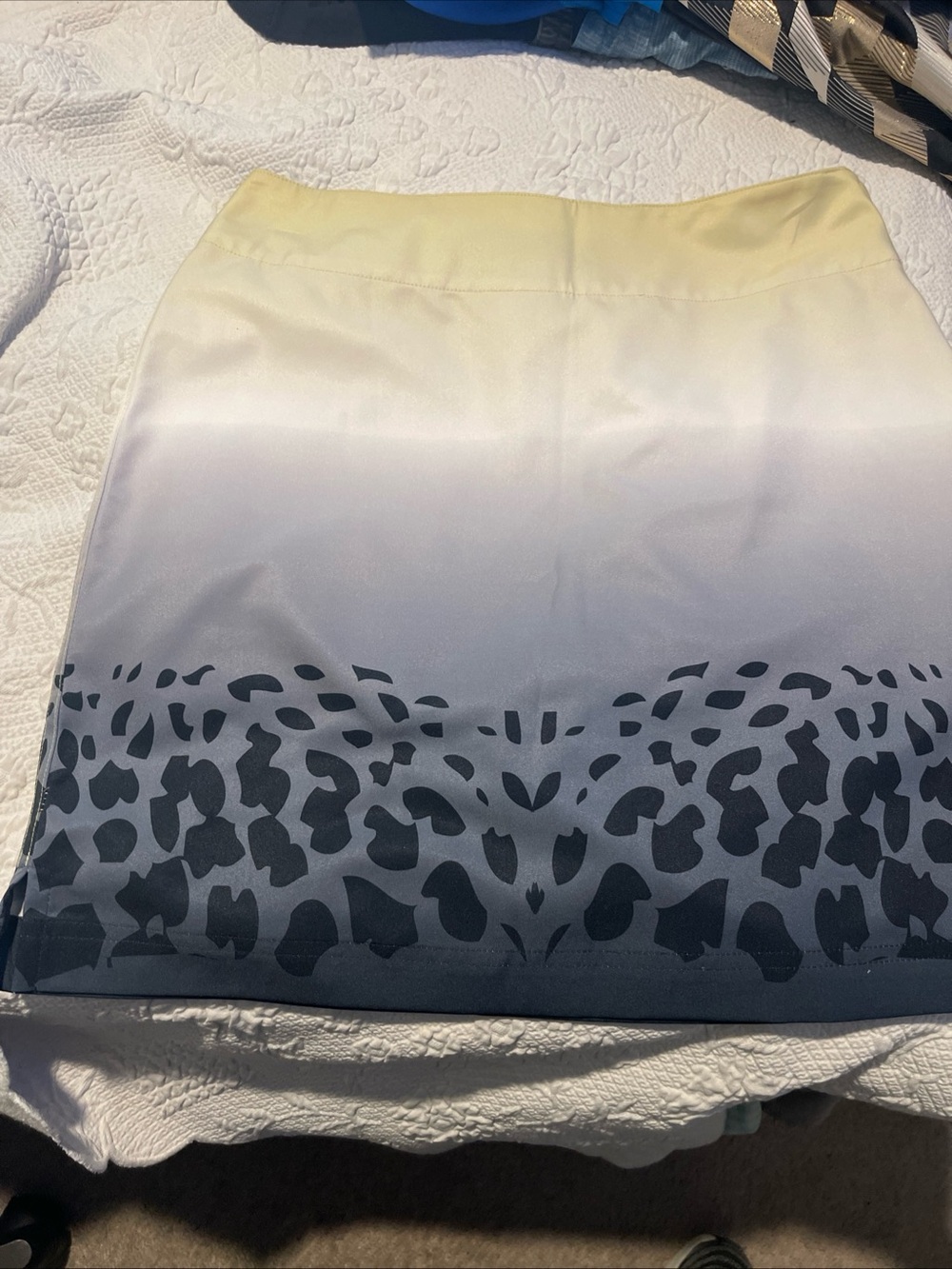 LIJA Ombre Animal Print GOLF/Tennis Skort - Yellow to Black Sz 2 waist 29 L 17.5